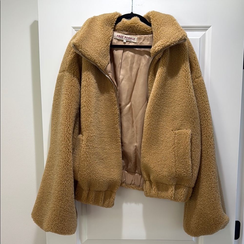 Free People Camel Plush Jacket